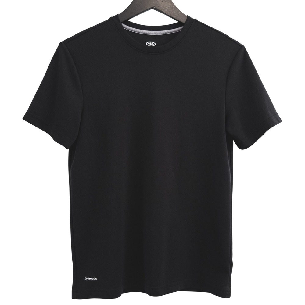 Athletic Works Athletic Shirt Mens S Black DriWorks Short Sleeve‎ Workout Tee